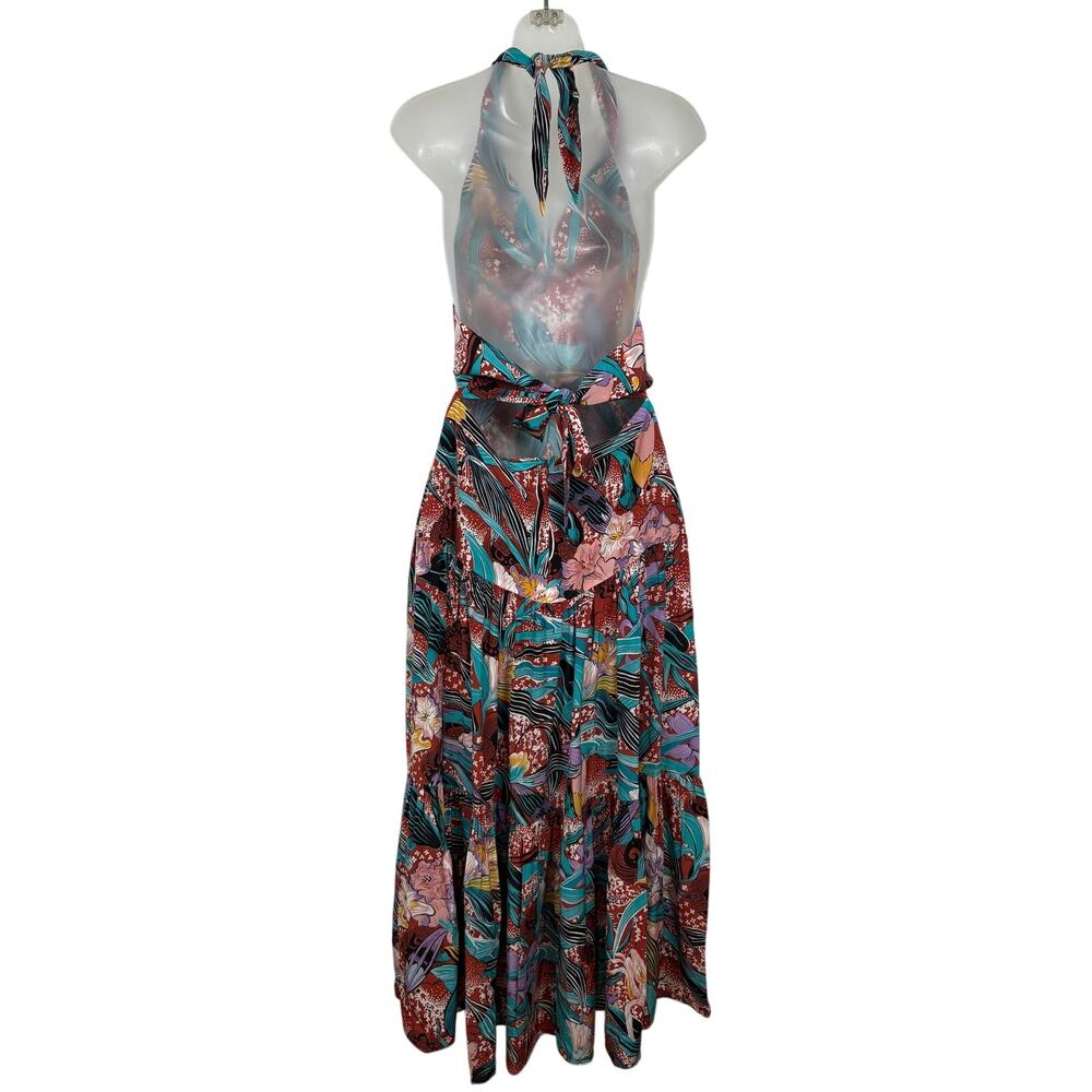 Banana Republic THE WHITE LOTUS Matte 100% Silk Halter Maxi Dress 8 NWT $350 - Picture 10 of 16